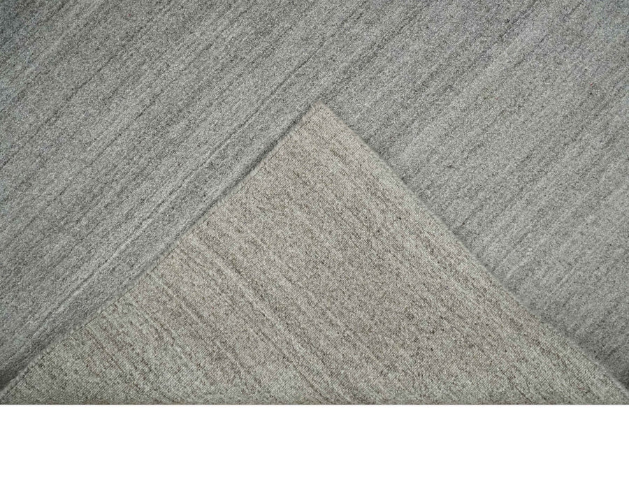 Solid Shaded Gray Shaded Scandinavian 5x7 Blended Wool Flatwoven Area Rug | HL33