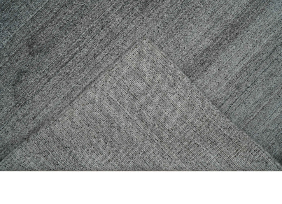 Solid Gray Shaded Scandinavian 5x7 Blended Wool Flatwoven Area Rug | HL37