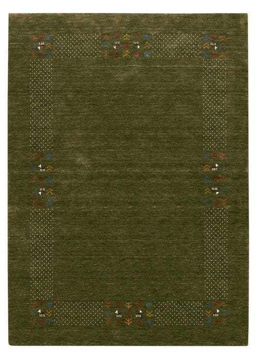 Solid with Border Patterns Hand Loomed Wool Area Rug