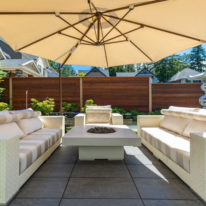 Solus Elevated Halo 48-Inch Square Ultra High-Performance Concrete Gas Fire Pit