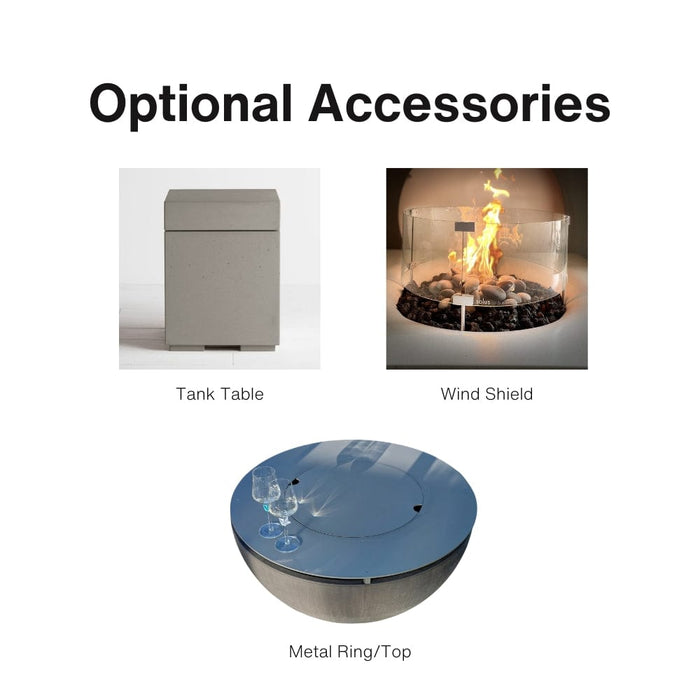 Solus Elevated Halo 48-Inch Square Ultra High-Performance Concrete Gas Fire Pit
