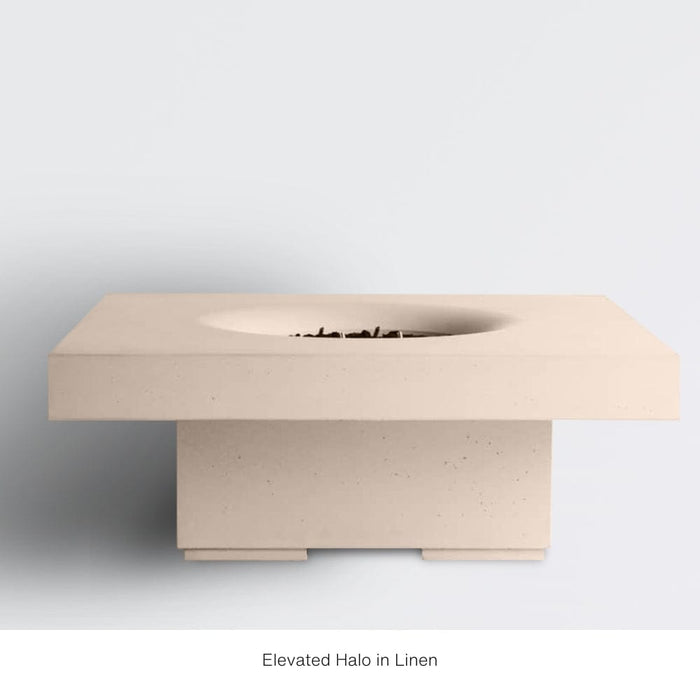 Solus Elevated Halo 48-Inch Square Ultra High-Performance Concrete Gas Fire Pit