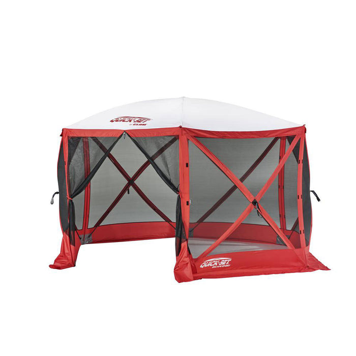 Clam Quick Set Escape Sport 8 Person Outdoor Tailgating Shelter, Red (2 Pack)