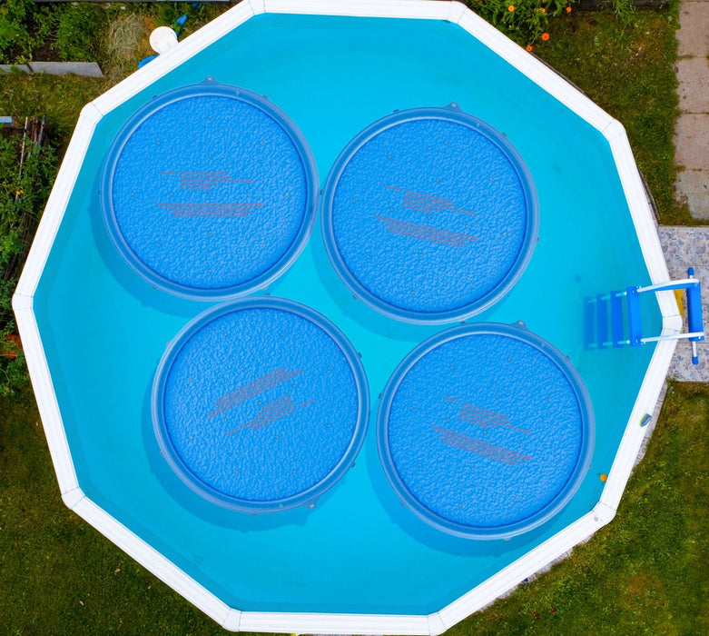 Solar Sun Rings UV Resistant Pool Spa Heater Circular Solar Cover, Blue (9 Pack)