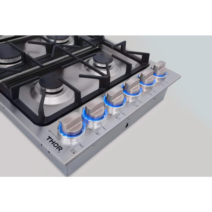 Thor 36 in. Drop-in Natural Gas Cooktop in Stainless Steel, TGC3601