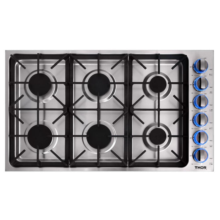 Thor 36 in. Drop-in Natural Gas Cooktop in Stainless Steel, TGC3601