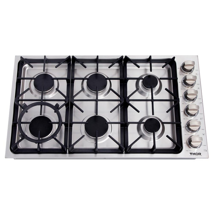 Thor 36 in. Drop-in Natural Gas Cooktop in Stainless Steel, TGC3601