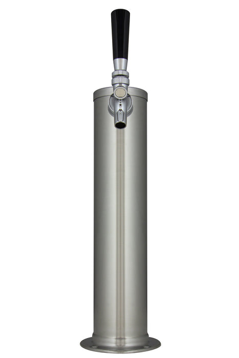 14" Tall Brushed Stainless Steel 1-Faucet Draft Beer Tower - 100% Stainless Steel Contact