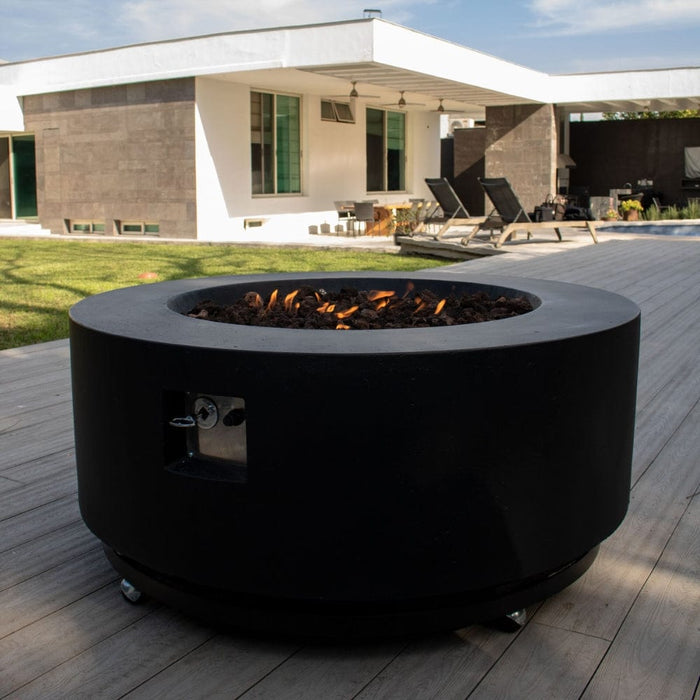 Stonelum Coliseo 01 47-Inch Round Concrete Gas Fire Pit