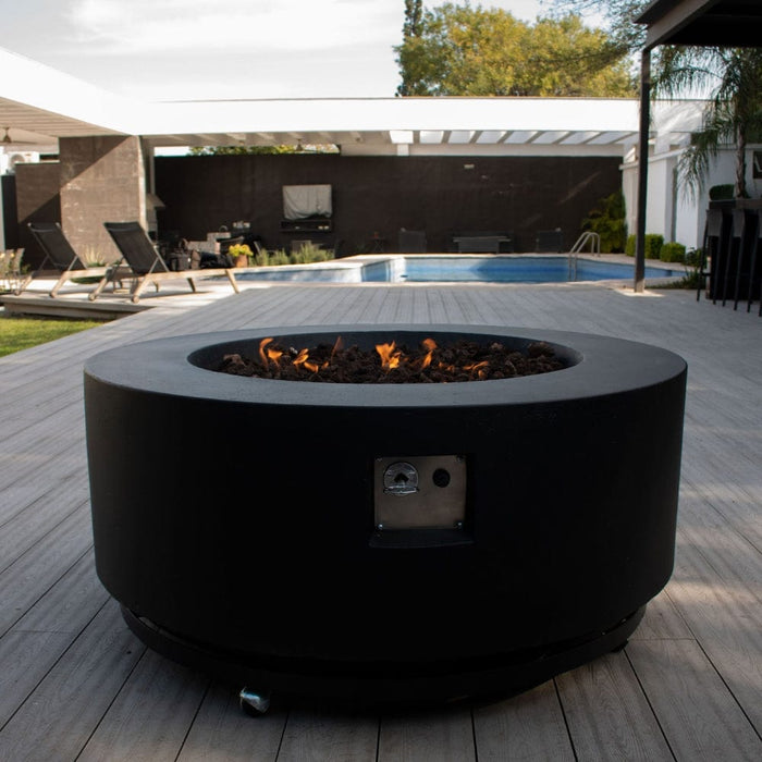 Stonelum Coliseo 01 47-Inch Round Concrete Gas Fire Pit