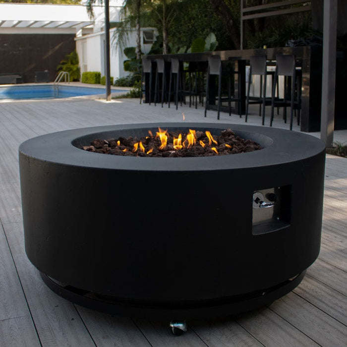 Stonelum Coliseo 01 47-Inch Round Concrete Gas Fire Pit