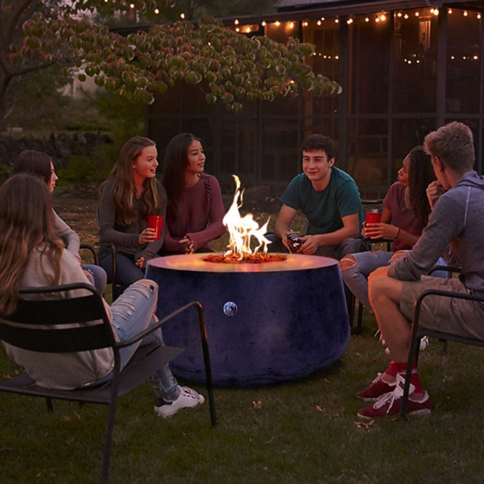 Stonelum Indiana 01 47-Inch Round Concrete Gas Fire Pit Table