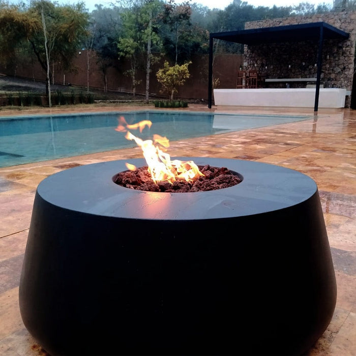 Stonelum Indiana 01 47-Inch Round Concrete Gas Fire Pit Table