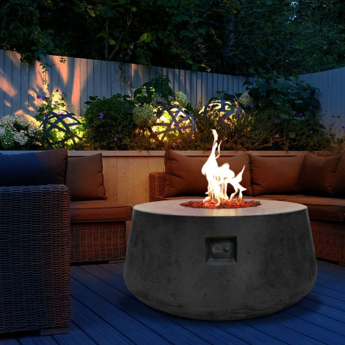 Stonelum Indiana 01 47-Inch Round Concrete Gas Fire Pit Table