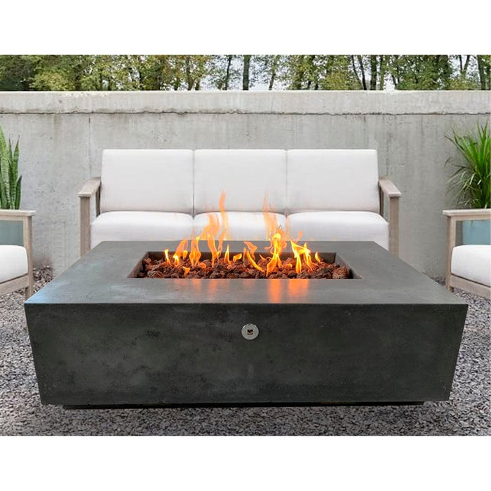 Stonelum Manhattan 01 53-Inch Rectangular Concrete Gas Fire Pit Table