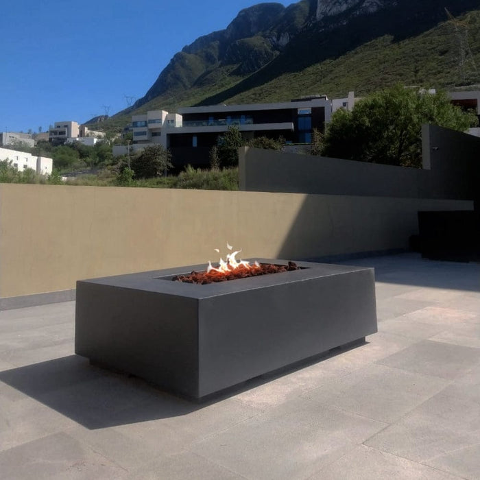 Stonelum Manhattan 01 53-Inch Rectangular Concrete Gas Fire Pit Table