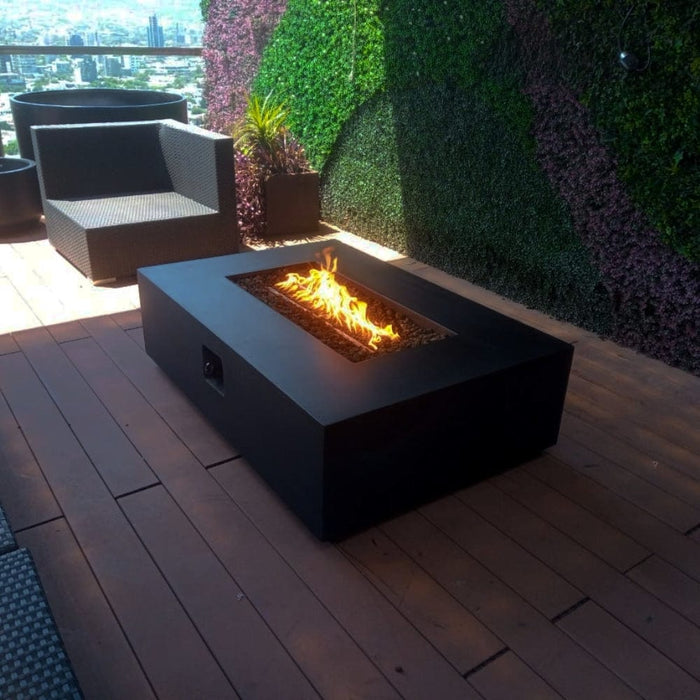 Stonelum Manhattan 01 53-Inch Rectangular Concrete Gas Fire Pit Table