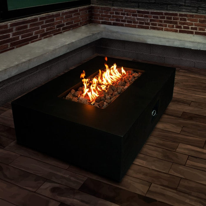 Stonelum Manhattan 01 53-Inch Rectangular Concrete Gas Fire Pit Table