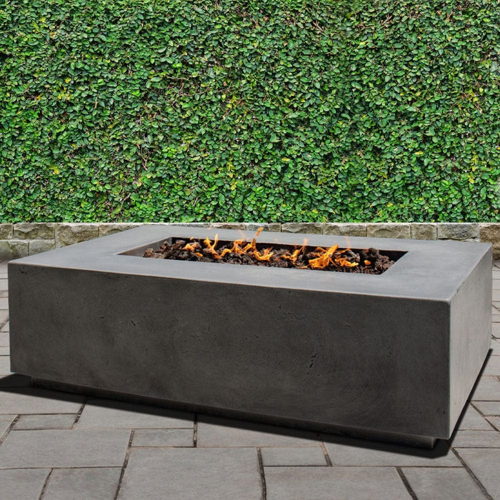 Stonelum Manhattan 01 53-Inch Rectangular Concrete Gas Fire Pit Table