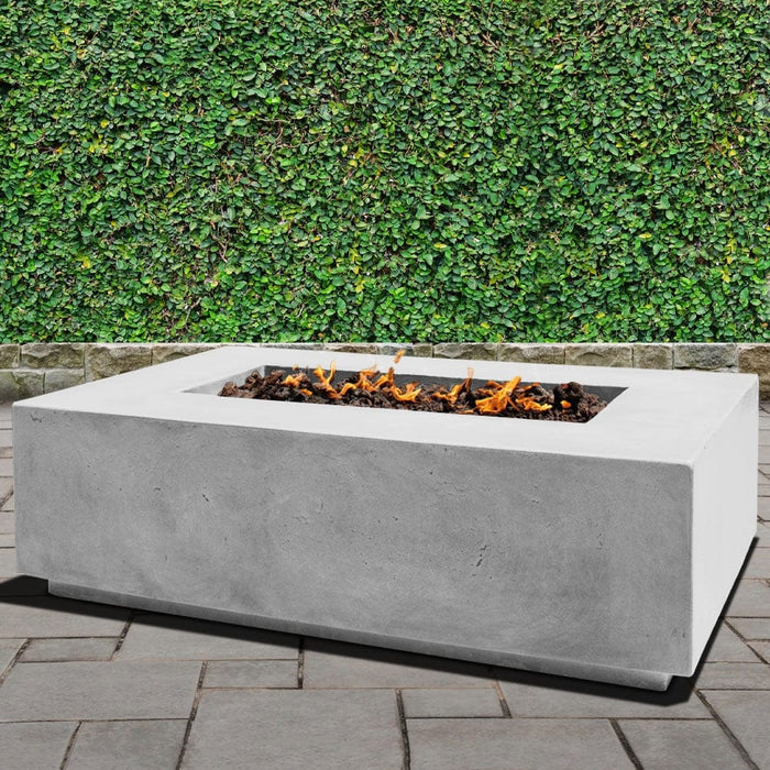 Stonelum Manhattan 01 53-Inch Rectangular Concrete Gas Fire Pit Table