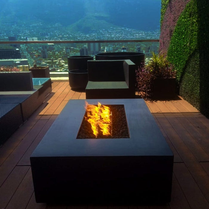 Stonelum Manhattan 01 53-Inch Rectangular Concrete Gas Fire Pit Table