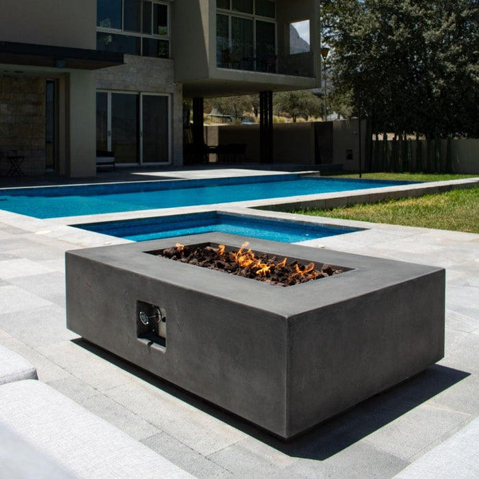 Stonelum Manhattan 01 53-Inch Rectangular Concrete Gas Fire Pit Table