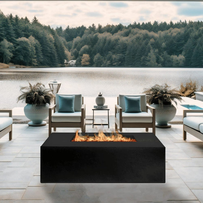 Stonelum Manhattan 04 47-Inch Rectangular Concrete Gas Fire Pit Table