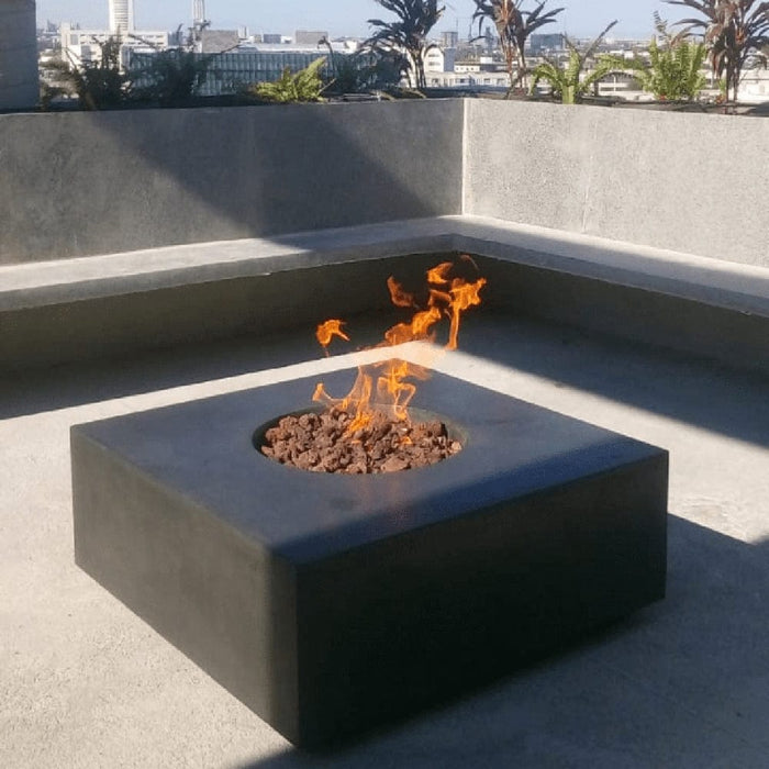 Stonelum Praga 01 39-Inch Square Concrete Gas Fire Pit Table