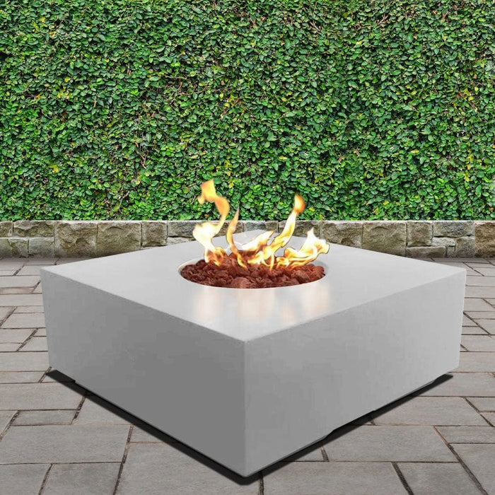 Stonelum Praga 01 39-Inch Square Concrete Gas Fire Pit Table