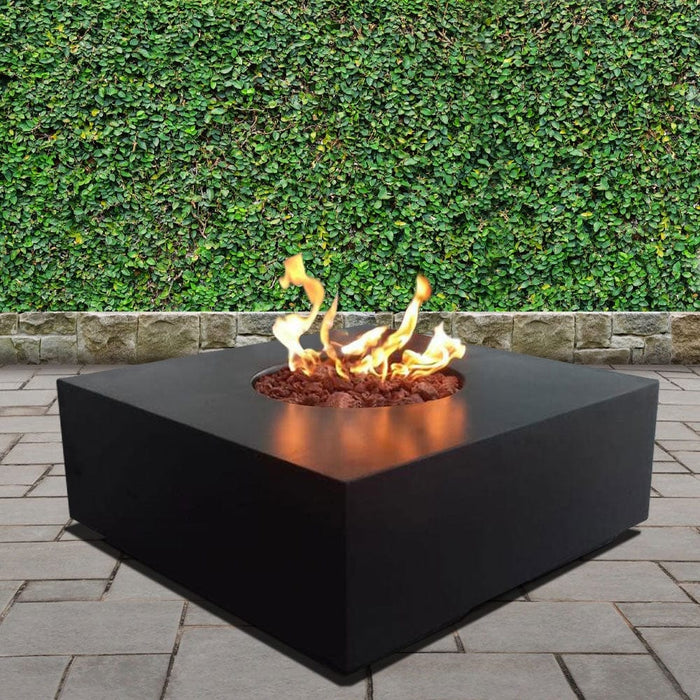 Stonelum Praga 01 39-Inch Square Concrete Gas Fire Pit Table