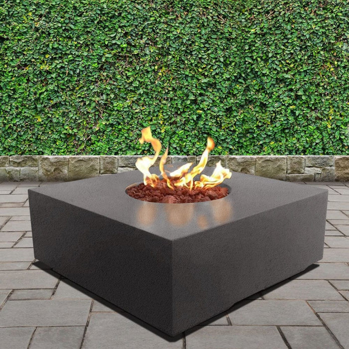 Stonelum Praga 01 39-Inch Square Concrete Gas Fire Pit Table