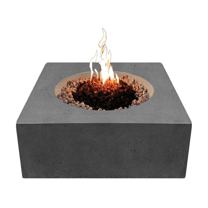 Stonelum Praga 01 39-Inch Square Concrete Gas Fire Pit Table