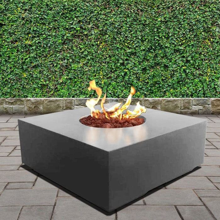 Stonelum Praga 01 39-Inch Square Concrete Gas Fire Pit Table