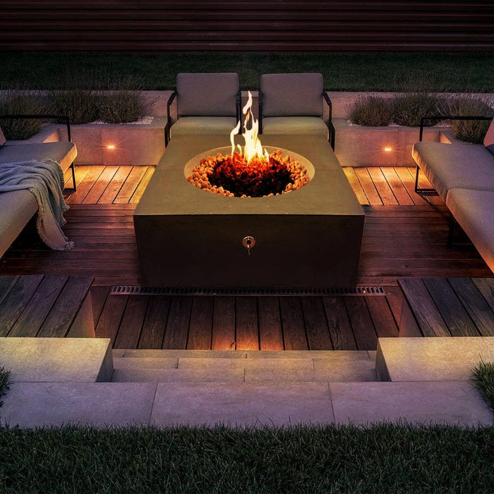 Stonelum Praga 01 39-Inch Square Concrete Gas Fire Pit Table