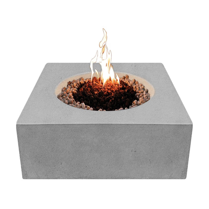 Stonelum Praga 01 39-Inch Square Concrete Gas Fire Pit Table