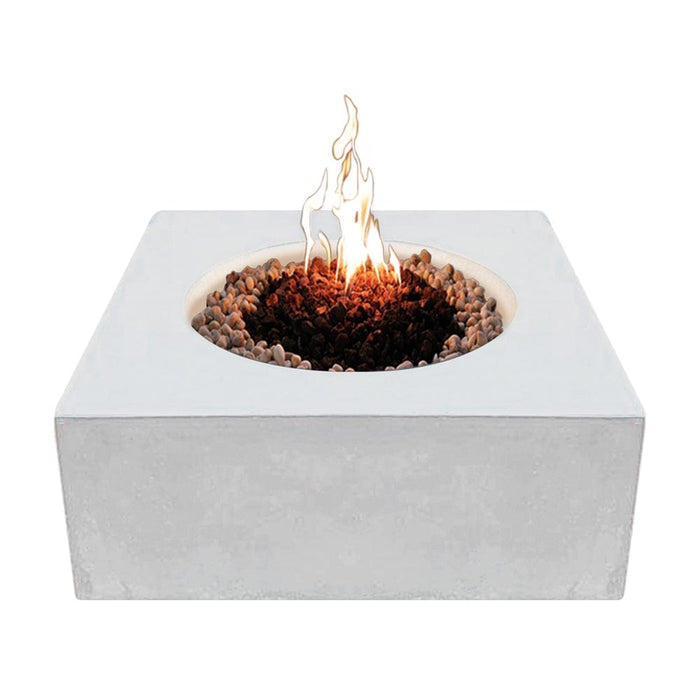 Stonelum Praga 01 39-Inch Square Concrete Gas Fire Pit Table