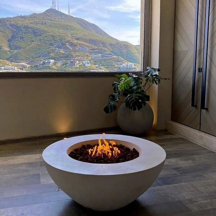 Stonelum Venecia 03 42-Inch Round Concrete Gas Fire Bowl