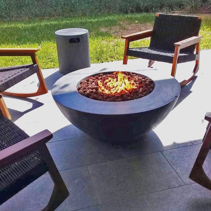 Stonelum Venecia 03 42-Inch Round Concrete Gas Fire Bowl