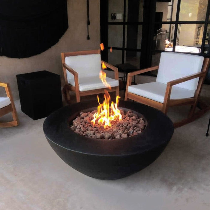 Stonelum Venecia 03 42-Inch Round Concrete Gas Fire Bowl