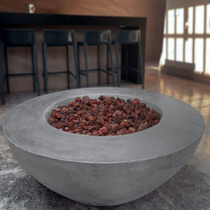 Stonelum Venecia 03 42-Inch Round Concrete Gas Fire Bowl