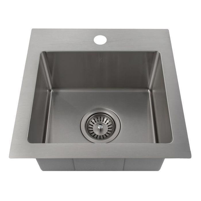 ZLINE 15 in. Donner Topmount Single Bowl Bar Kitchen Sink in Stainless Steel, STS-15