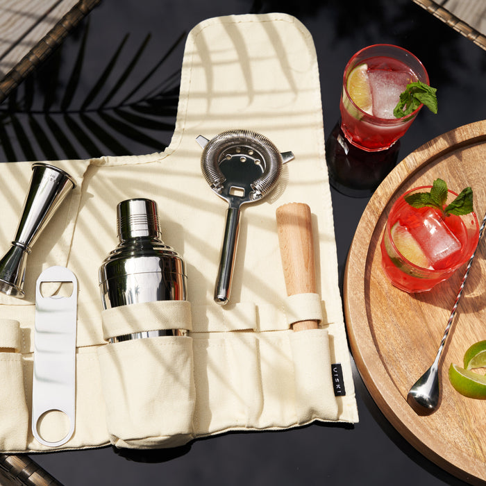 7-Piece Stainless Steel Travel Barware Set