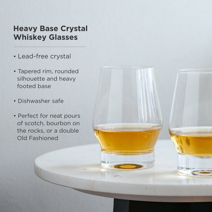 Raye Heavy Base Crystal Whiskey Glasses Set of 2