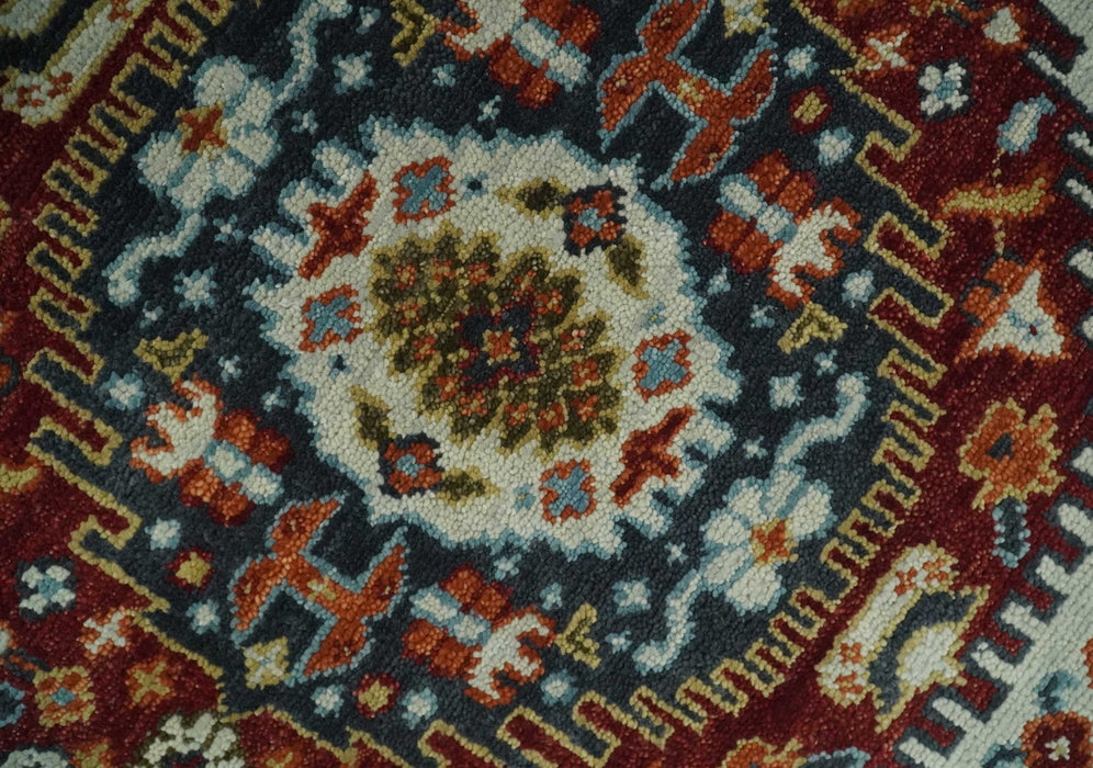 Tabriz Antique Hand Knotted Ivory, Charcoal and Rust Modern Traditional Multi Size Wool Rug