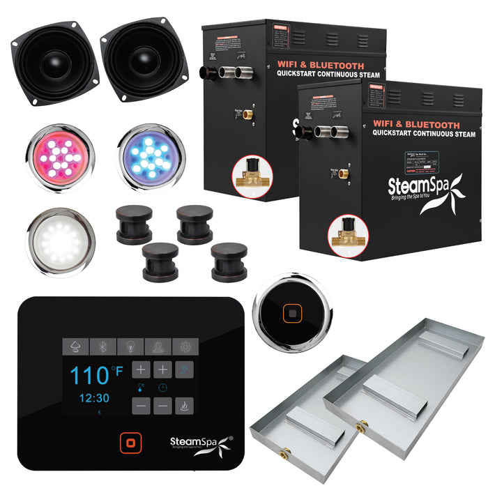 Black Series Wifi and Bluetooth 21kW QuickStart Steam Bath Generator Package in Oil Rubbed Bronze