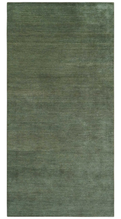 Teal and Brown Modern Contemporary Design Custom Made wool Rug