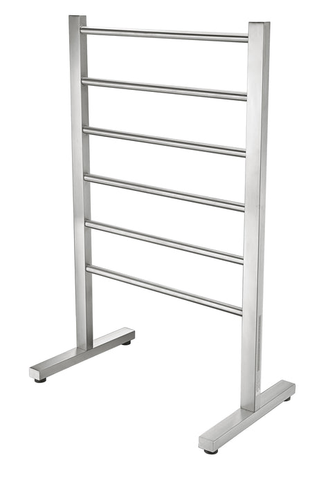 Riposte Series 6-Bar Stainless Steel Floor Mounted Electric Towel Warmer Rack-Brushed Nickel