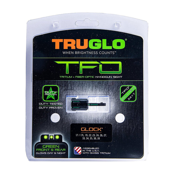 TruGlo TFO Tritium Fiber Optic Sight Accessories, Glock 17/17L & More, Green