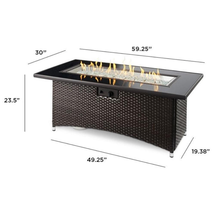 The Outdoor GreatRoom Company Balsam Montego 59-Inch Linear Gas Fire Pit Table (MG-1242-BLSM-K)