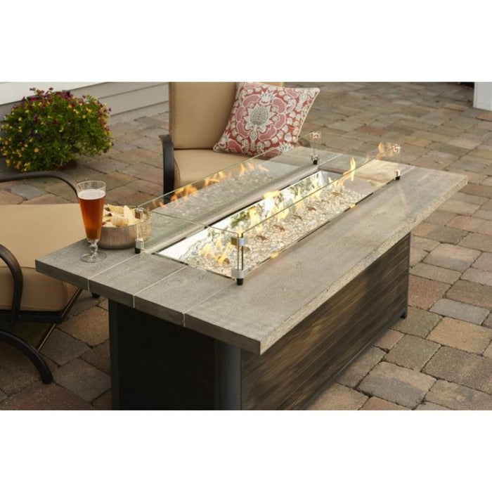 The Outdoor GreatRoom Company Cedar Ridge 61-Inch Linear Gas Fire Pit Table (CR-1242-K)